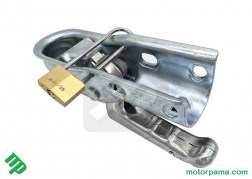 Antifurto a chiave per testina di aggancio carrello cresci rimorchi applicato a giunto sfera 